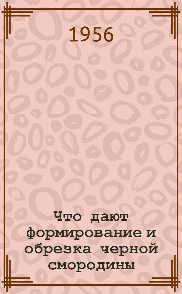Что дают формирование и обрезка черной смородины