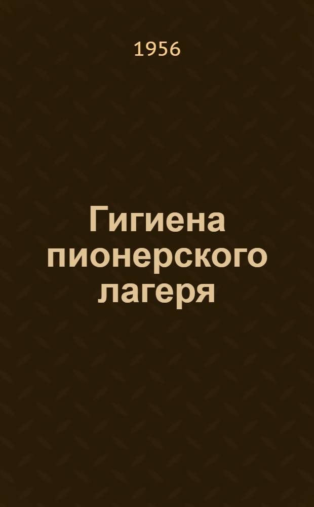Гигиена пионерского лагеря