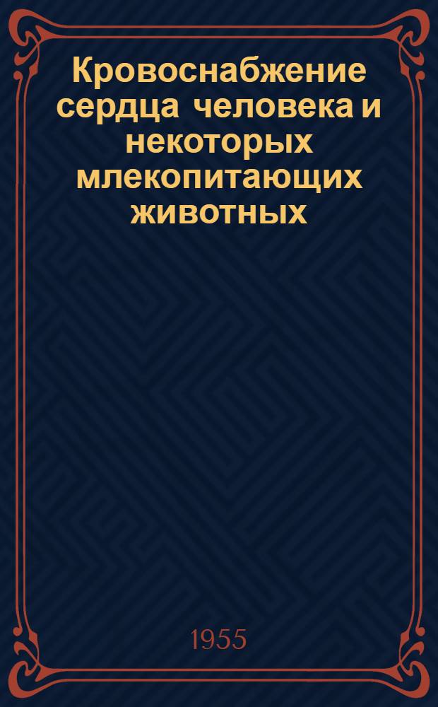 Кровоснабжение сердца человека и некоторых млекопитающих животных : Автореферат дис. на степень кандидата мед. наук