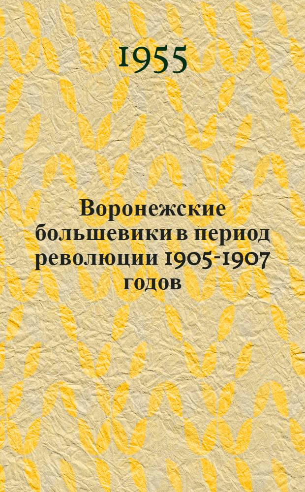 Воронежские большевики в период революции 1905-1907 годов