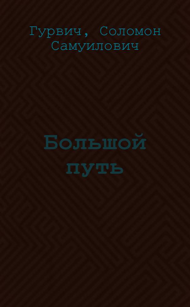 Большой путь : Очерки о знатных людях - уроженцах Мечетин. района