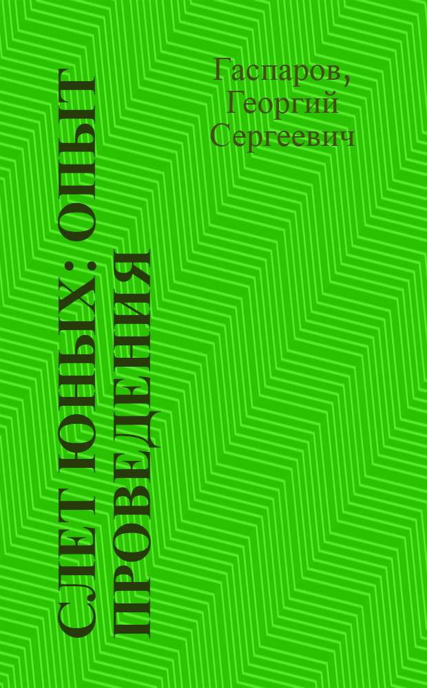 Слет юных : Опыт проведения