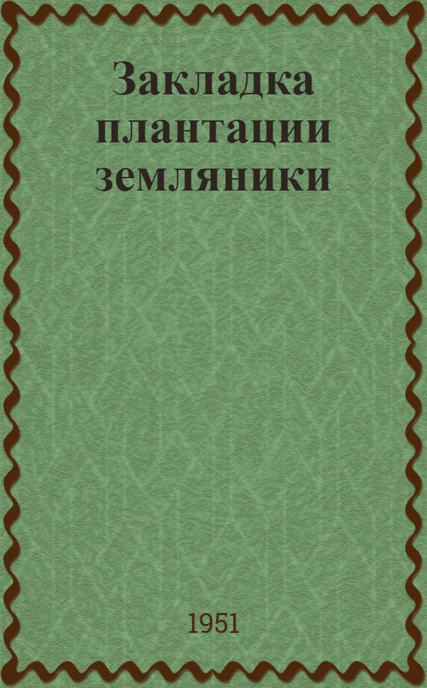 Закладка плантации земляники