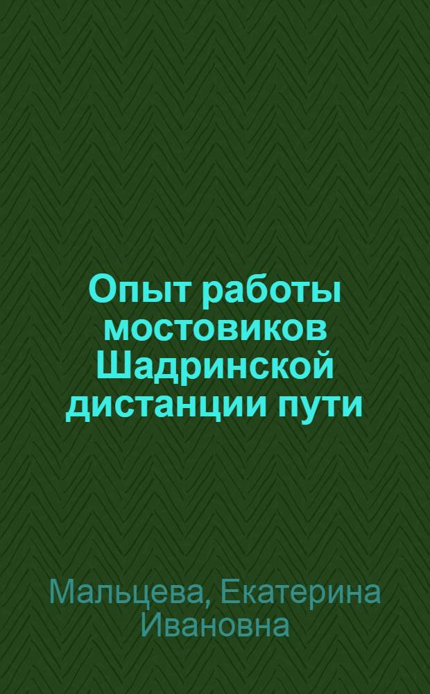 Опыт работы мостовиков Шадринской дистанции пути