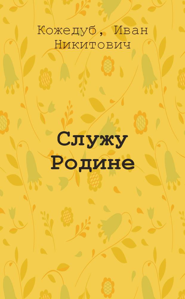 Служу Родине : Рассказы летчика