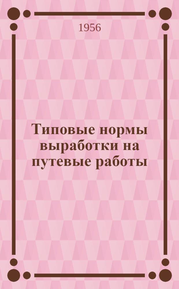 Типовые нормы выработки на путевые работы : (Дополнение)