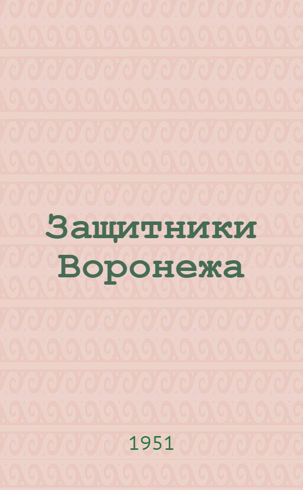 Защитники Воронежа : Очерк