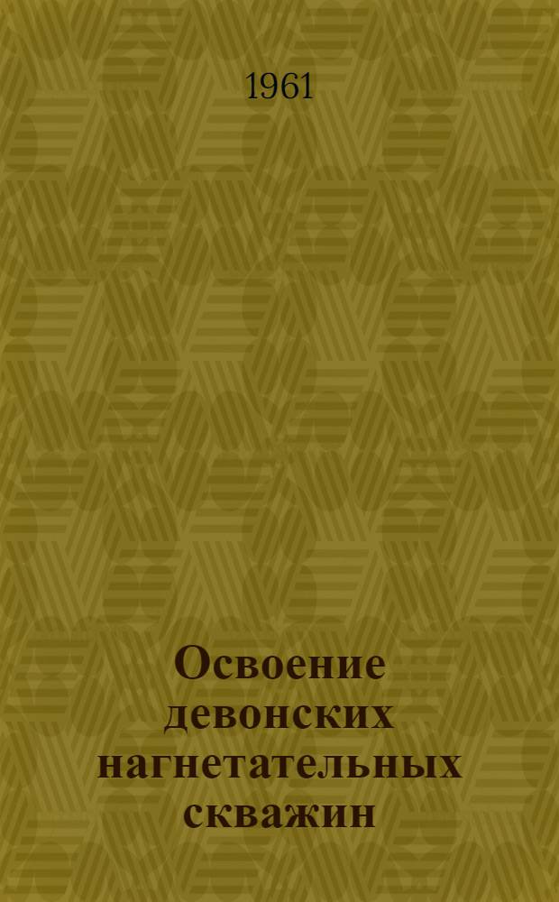 Освоение девонских нагнетательных скважин : (На примере НПУ "Туймазанефть") : Автореферат дис., представл. на соискание учен. степени кандидата техн. наук