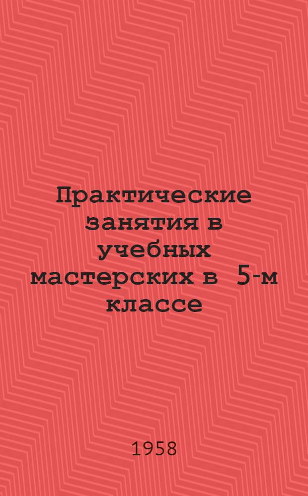 Практические занятия в учебных мастерских в 5-м классе (разработки уроков)