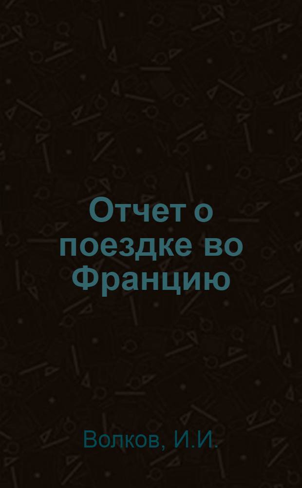 Отчет о поездке во Францию