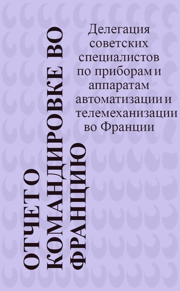 Отчет о командировке во Францию