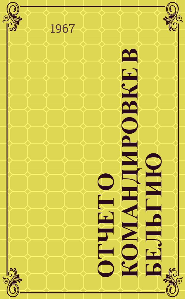 Отчет о командировке в Бельгию