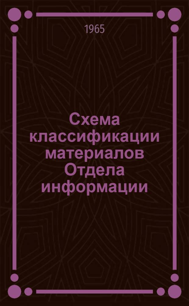 Схема классификации материалов Отдела информации