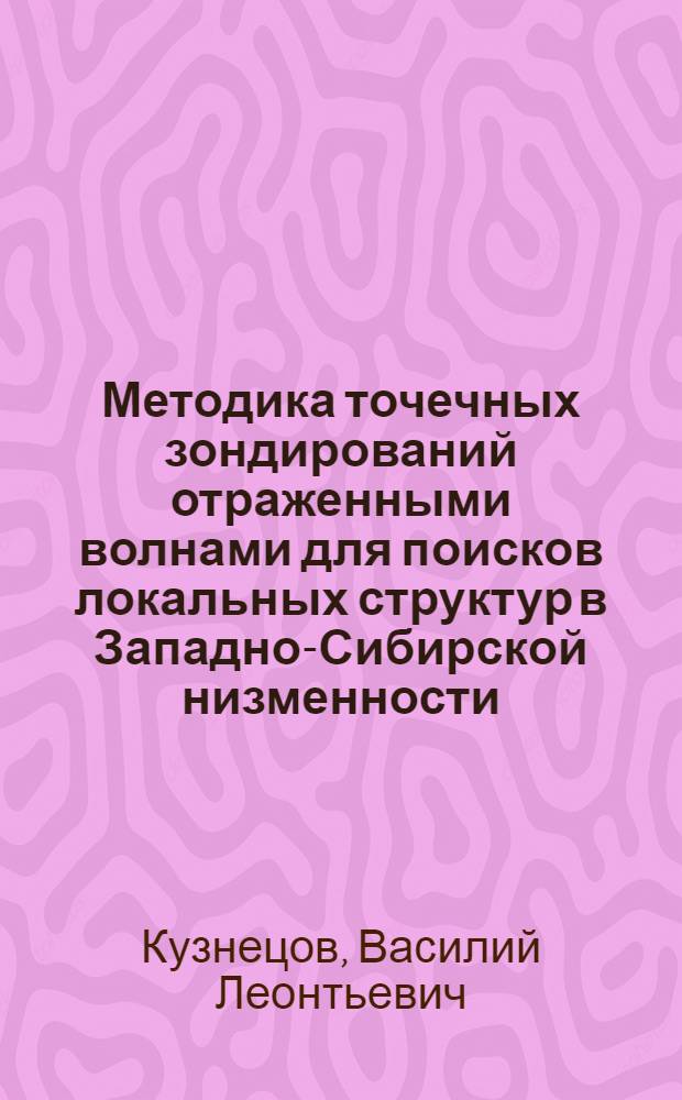 Методика точечных зондирований отраженными волнами для поисков локальных структур в Западно-Сибирской низменности : Автореферат дис. на соискание ученой степени кандидата геолого-минералогических наук