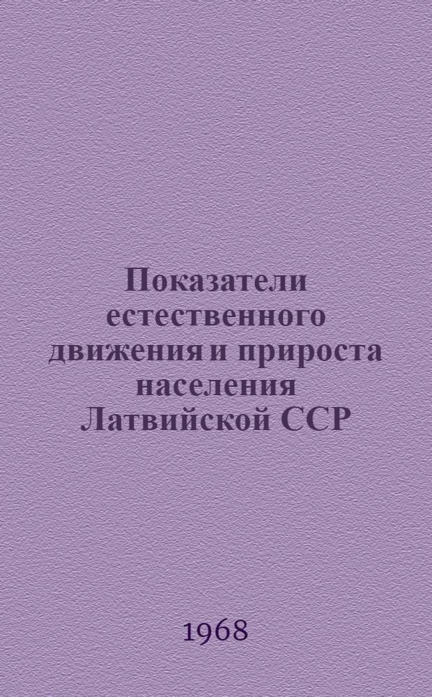 Показатели естественного движения и прироста населения Латвийской ССР : Стат. бюллетень