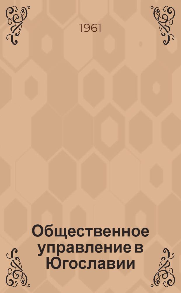 Общественное управление в Югославии