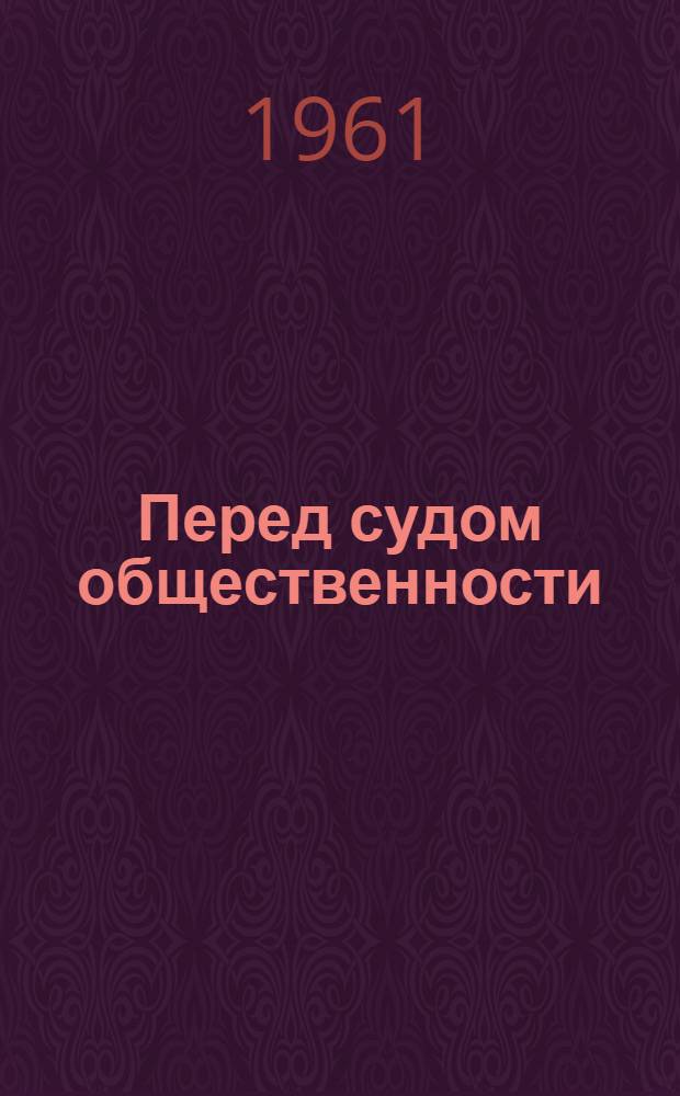 Перед судом общественности