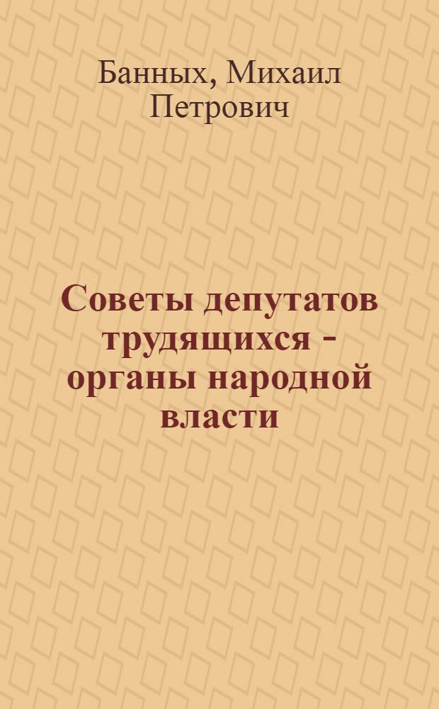 Советы депутатов трудящихся - органы народной власти