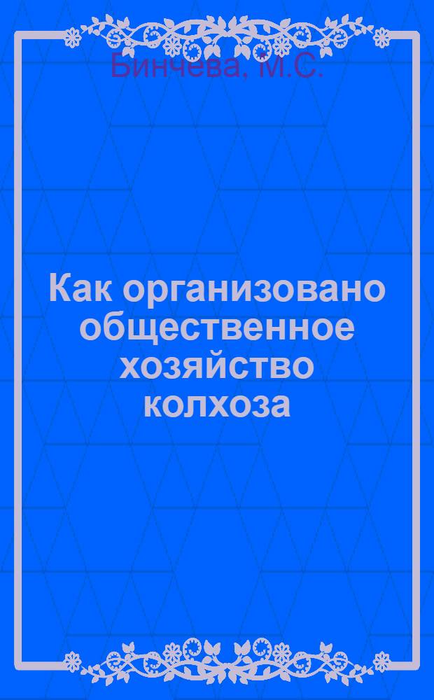 Как организовано общественное хозяйство колхоза
