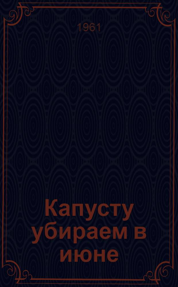 Капусту убираем в июне : Совхоз "Раменское"