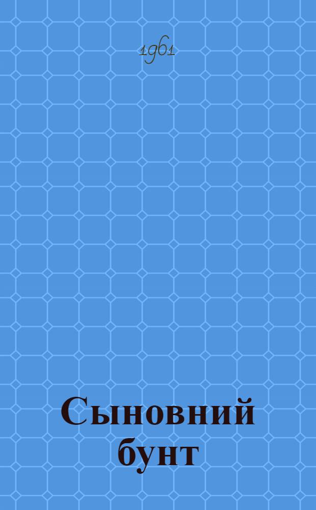 Сыновний бунт : [Роман. [Гл. 16-26. Окончание]
