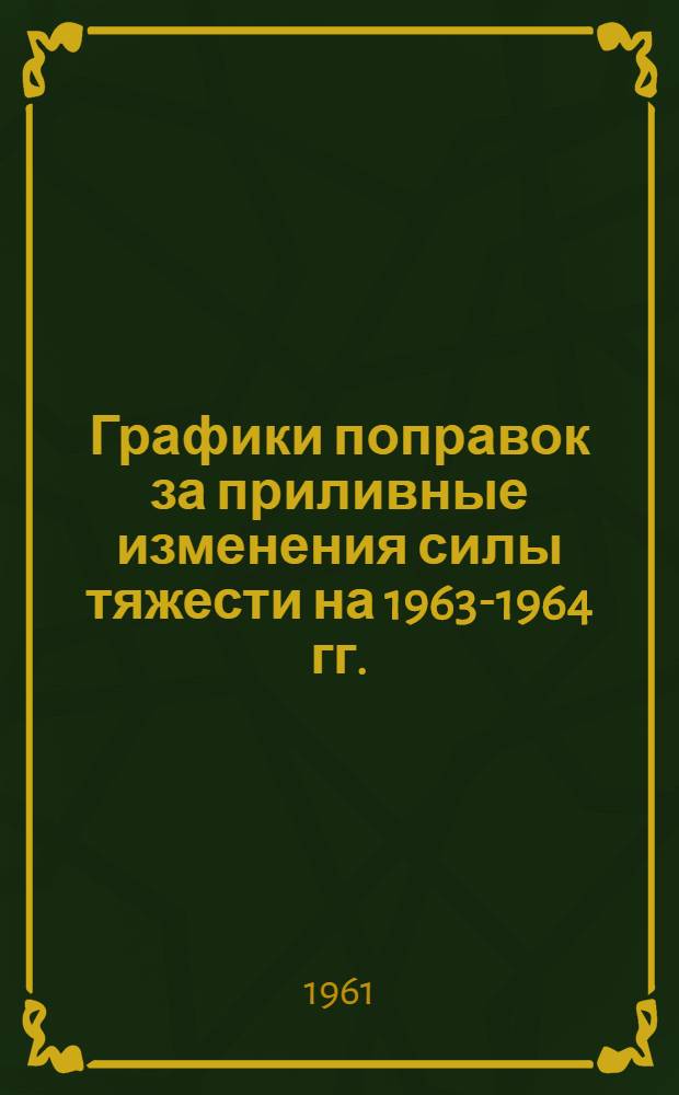 Графики поправок за приливные изменения силы тяжести на 1963-1964 гг.