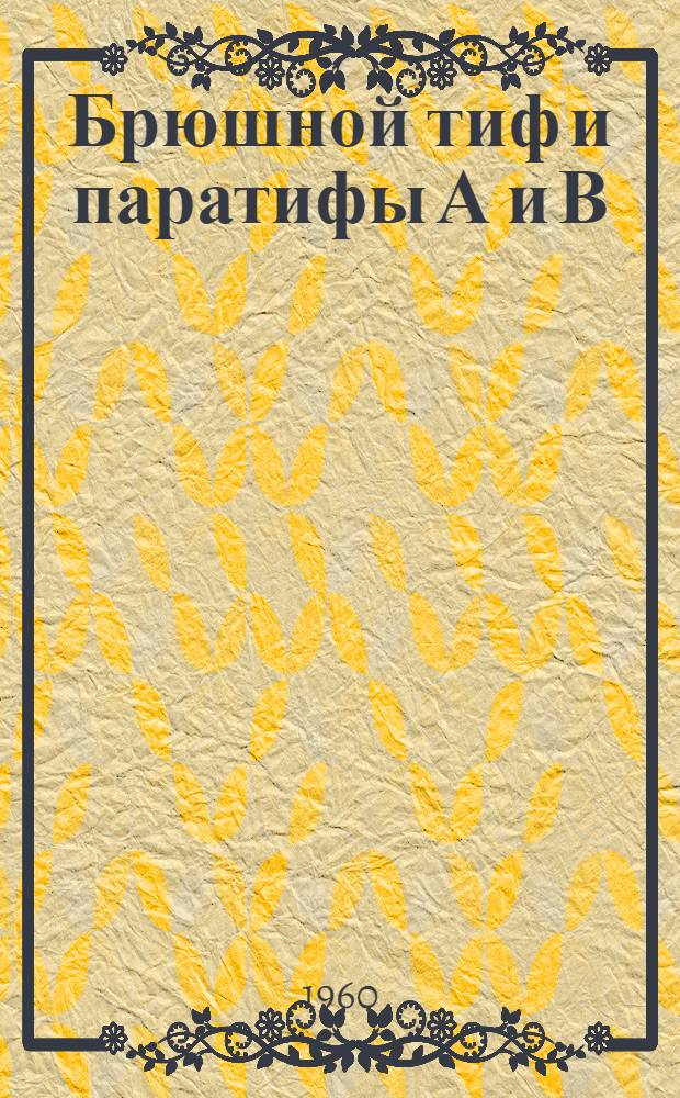 Брюшной тиф и паратифы А и В : (Эпидемиология и профилактика) : Лекции 11-12