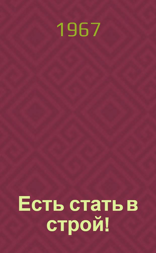 Есть стать в строй! : Книга-репортаж