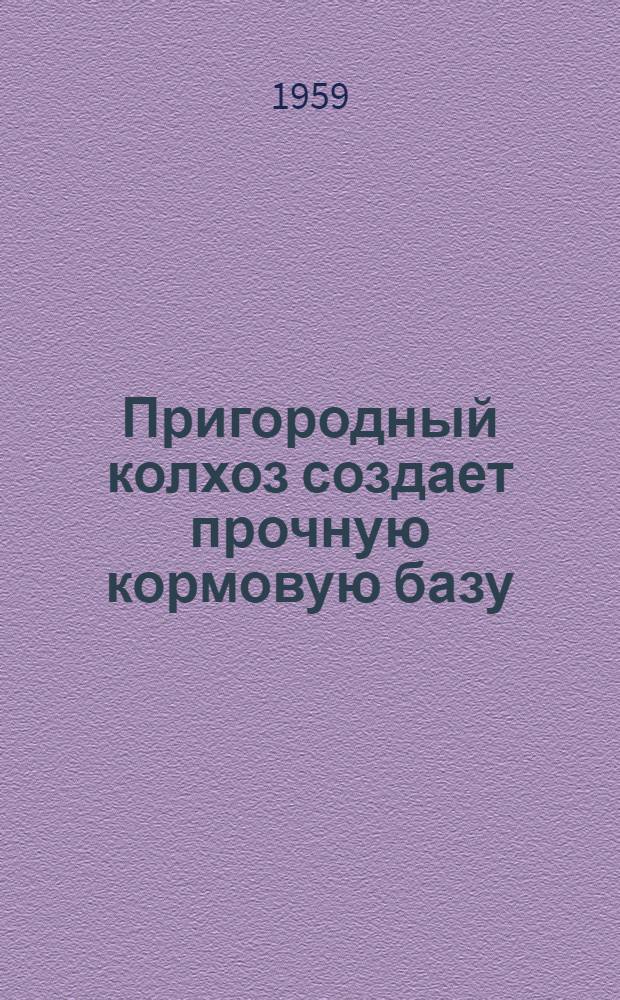Пригородный колхоз создает прочную кормовую базу