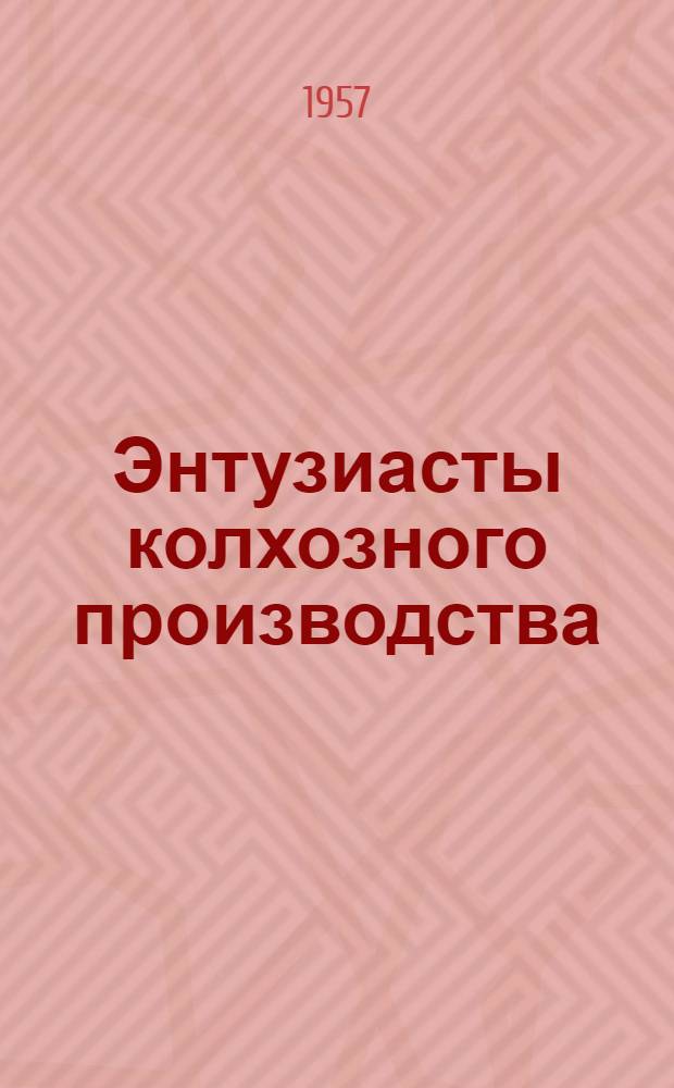 Энтузиасты колхозного производства : Рассказ о труд. делах комсомольцев и молодежи колхоза "Большевик" Суздал. района