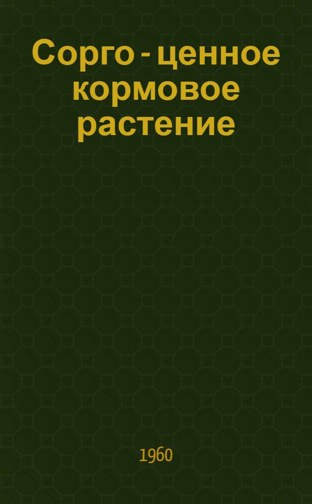 Сорго - ценное кормовое растение