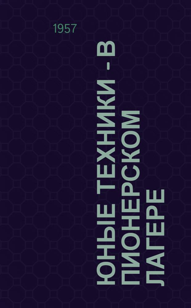 Юные техники - в пионерском лагере : Организация, содержание и формы работы с юными техниками в лагере