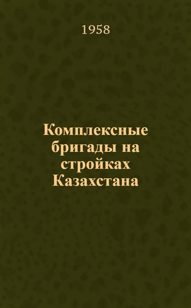 Комплексные бригады на стройках Казахстана