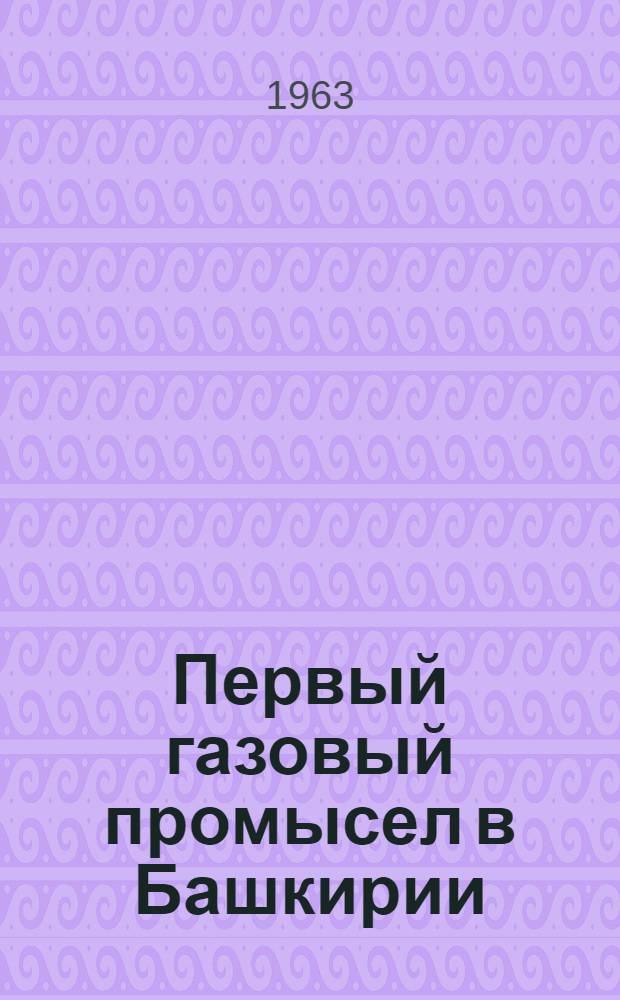Первый газовый промысел в Башкирии