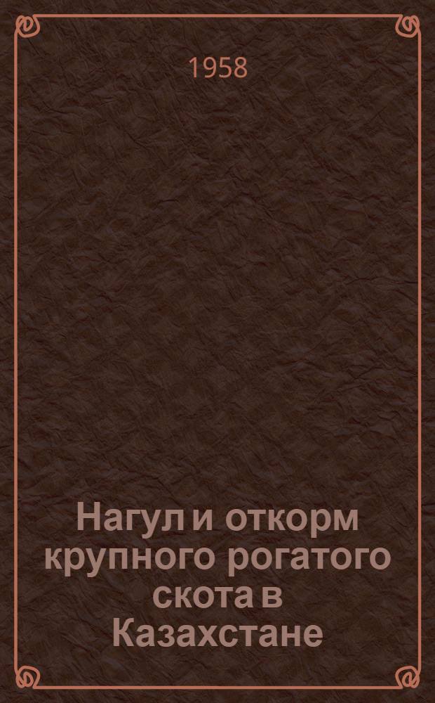 Нагул и откорм крупного рогатого скота в Казахстане