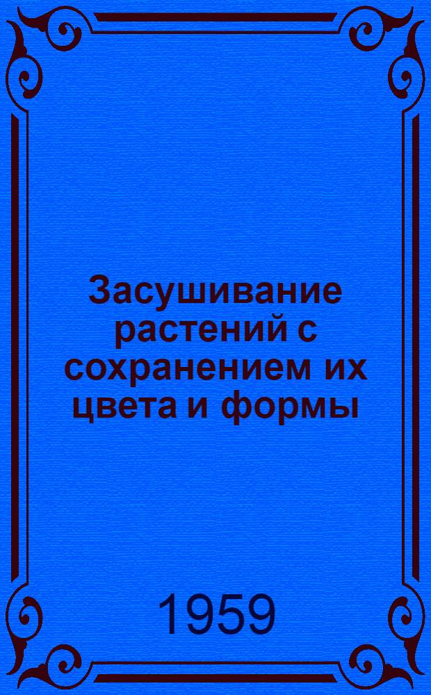 Засушивание растений с сохранением их цвета и формы