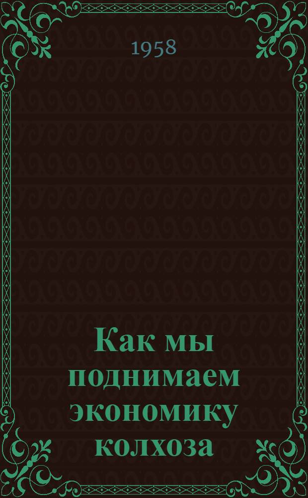 Как мы поднимаем экономику колхоза