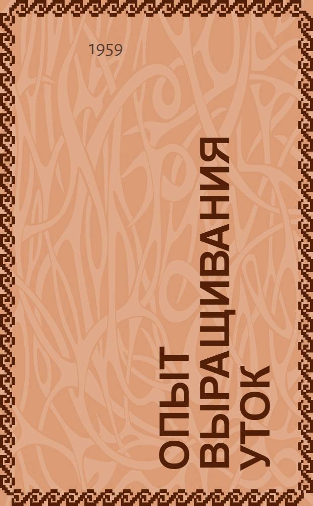 Опыт выращивания уток