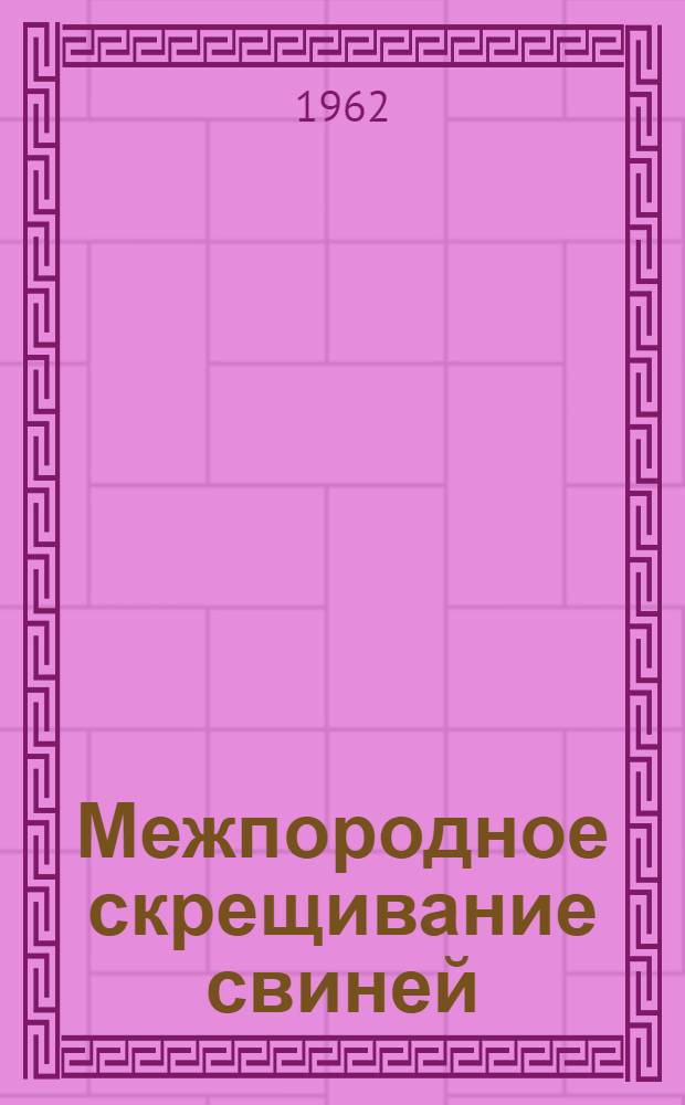 Межпородное скрещивание свиней