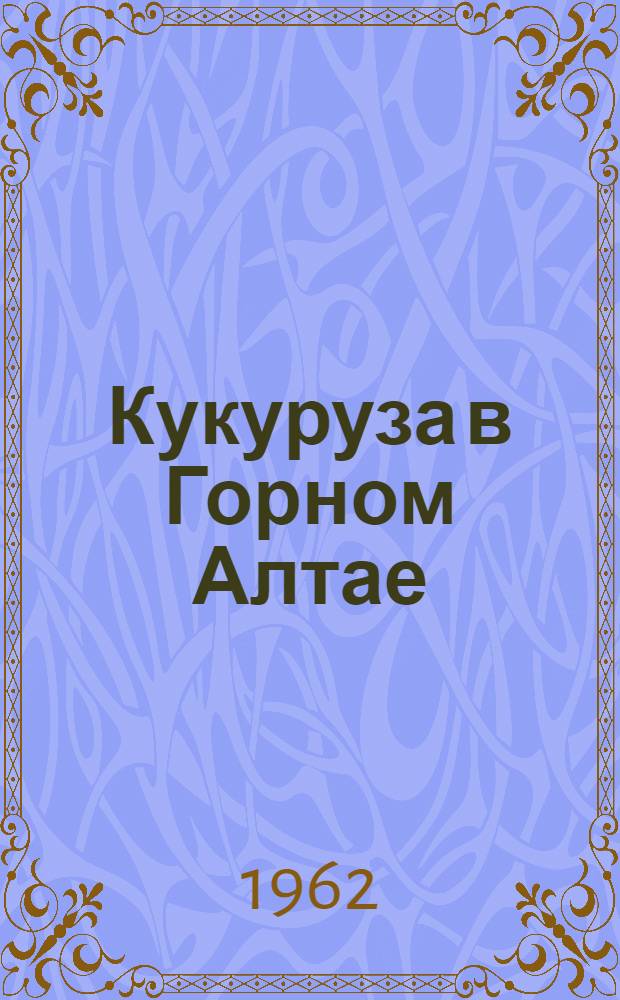 Кукуруза в Горном Алтае