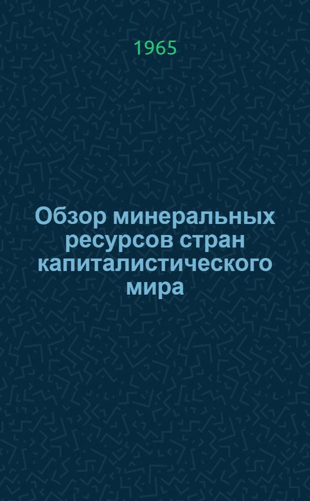 Обзор минеральных ресурсов стран капиталистического мира (капиталистических и развивающихся стран). Европа