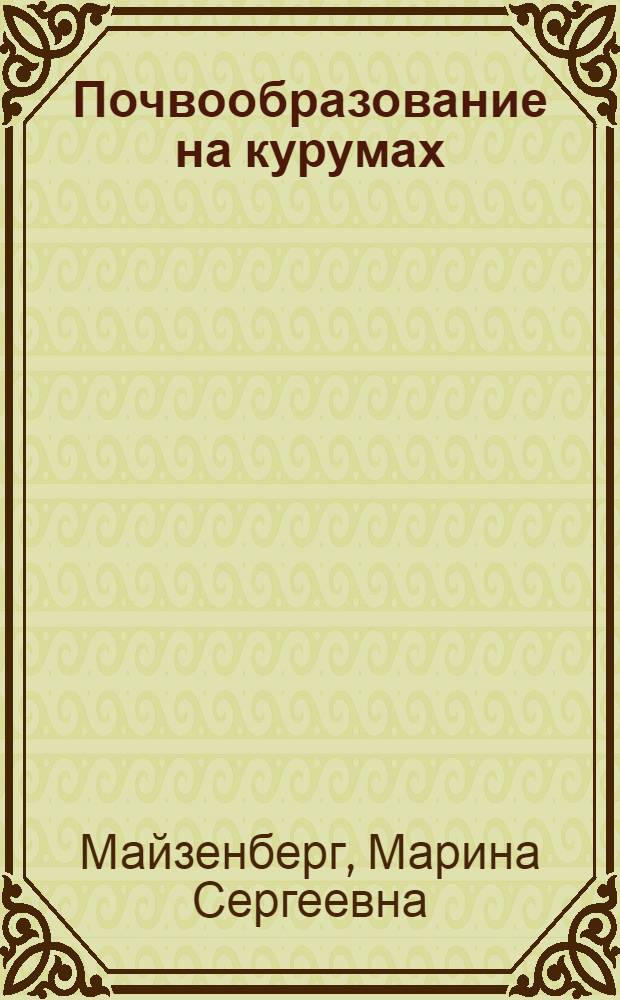 Почвообразование на курумах : (На прим. Сихотэ-Алиня) : Автореф. дис. на соиск. учен. степ. канд. биол. наук : (03.00.27)