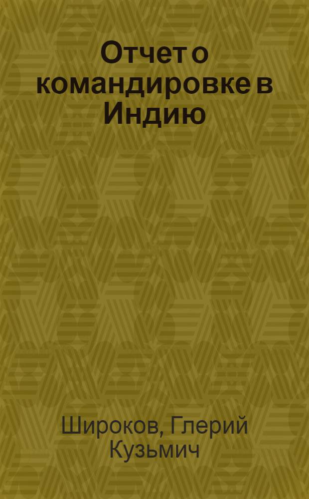 Отчет о командировке в Индию