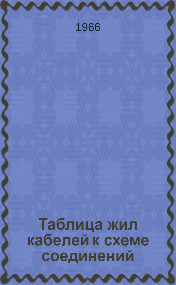 Таблица жил кабелей к схеме соединений : ЛА1.150.000-СхС₃, ЛА1.150.000-Дч