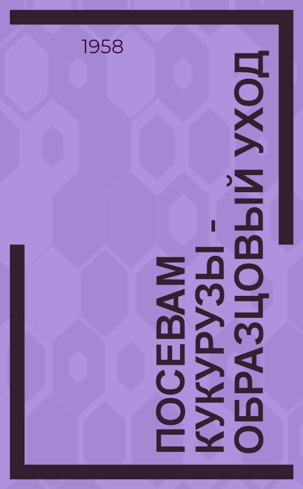 Посевам кукурузы - образцовый уход