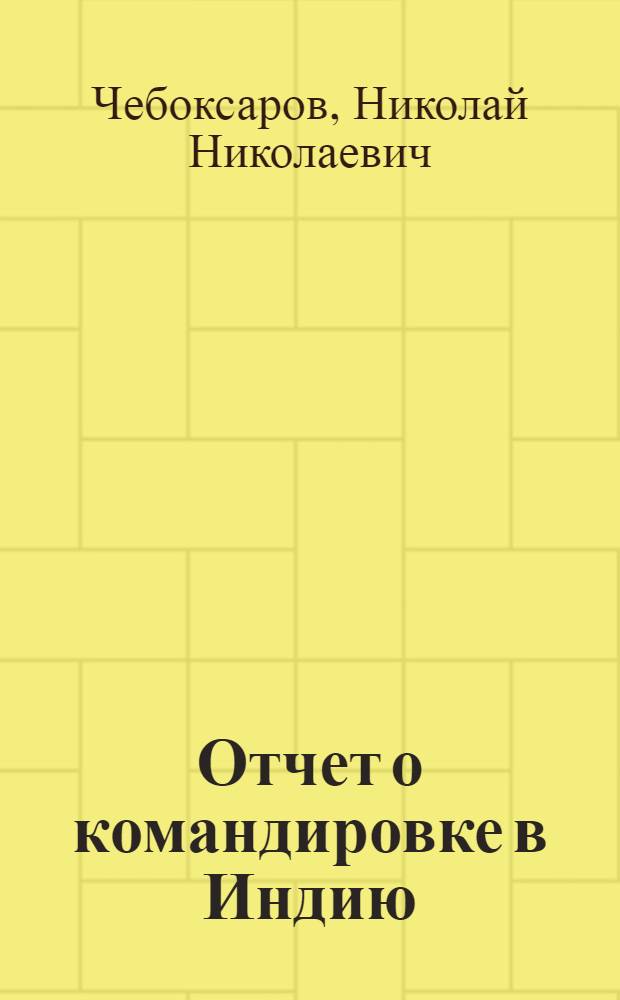 Отчет о командировке в Индию