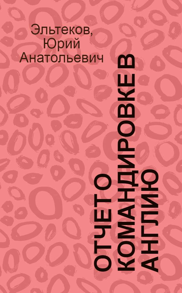 Отчет о командировке в Англию
