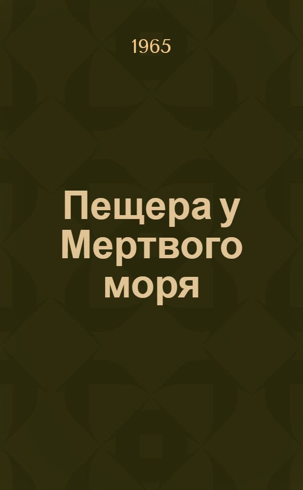 Пещера у Мертвого моря : Сокр. пер. с нем