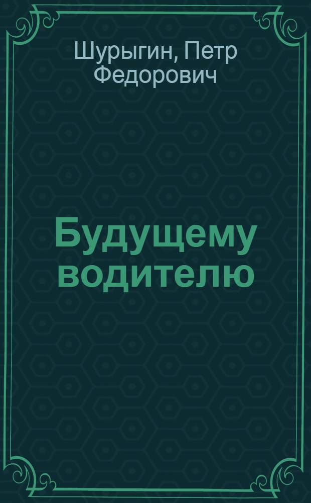 Будущему водителю : Для детей