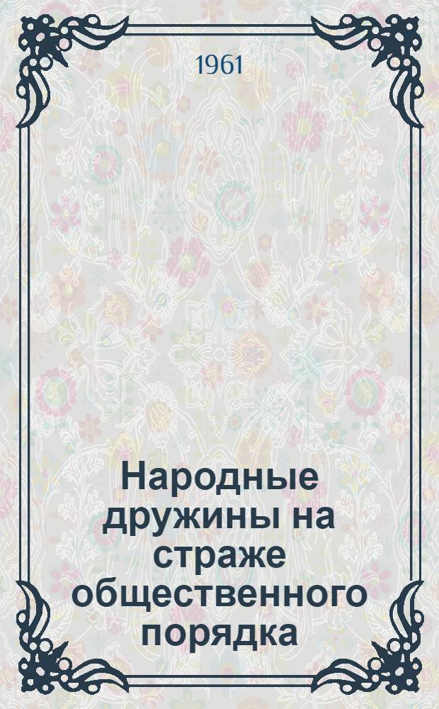 Народные дружины на страже общественного порядка
